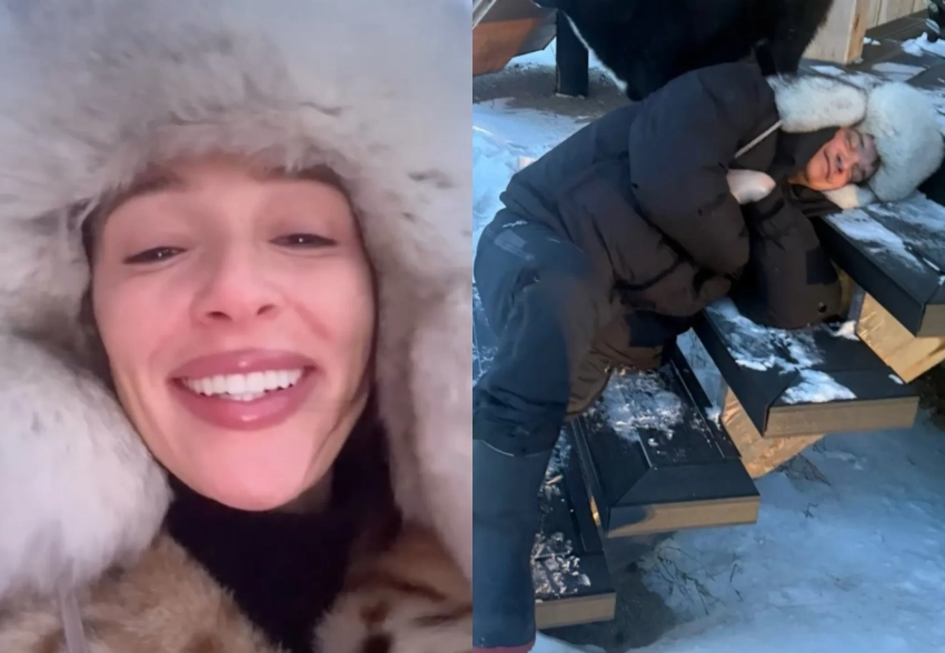 Крабы и сугробы: Настя Ивлеева и Филипп Бегак отметили первую годовщину свадьбы в Мурманске