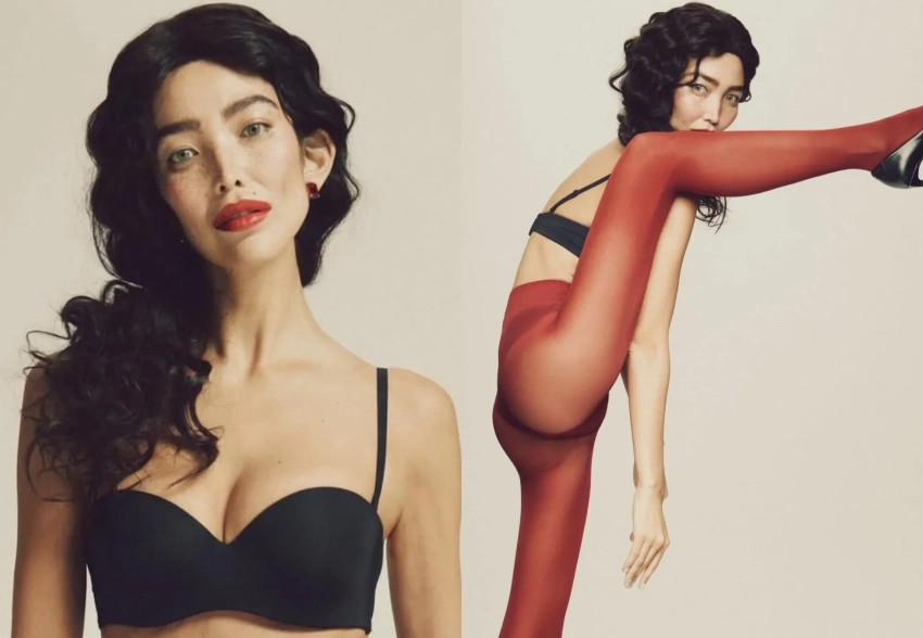 Жена Александра Цекало снялась в рождественской фотосессии в нижнем белье и колготках